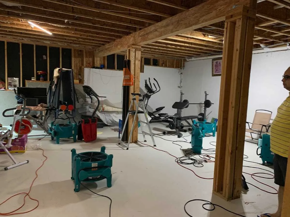 Basement drying equipment setup for Structural Drying in Grosse Pointe